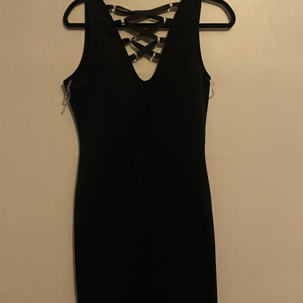 LBD! Little black dress has a zippered front. Cute and sexy hugs your curves